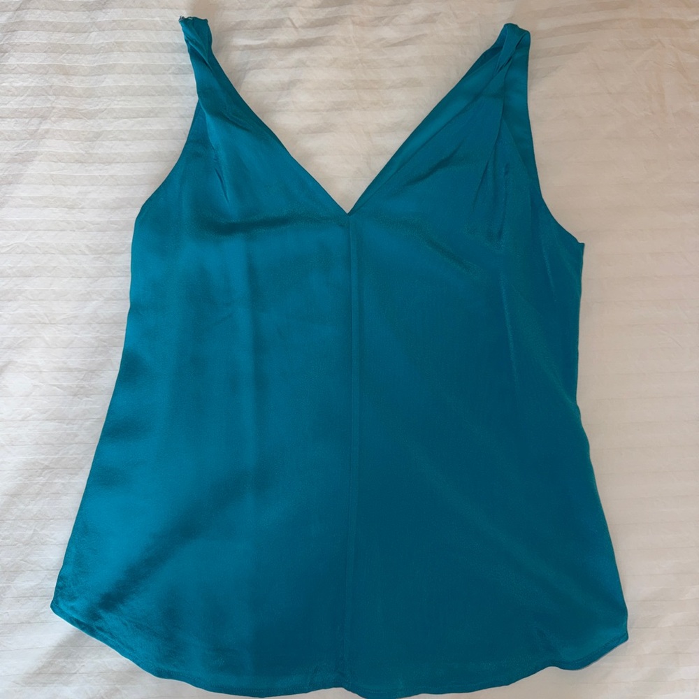 Banana Republic Turquoise Blue V-Neck Silk Camisole